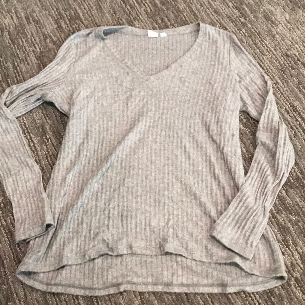 Gap Thin Grey V Neck Sweater - image 2